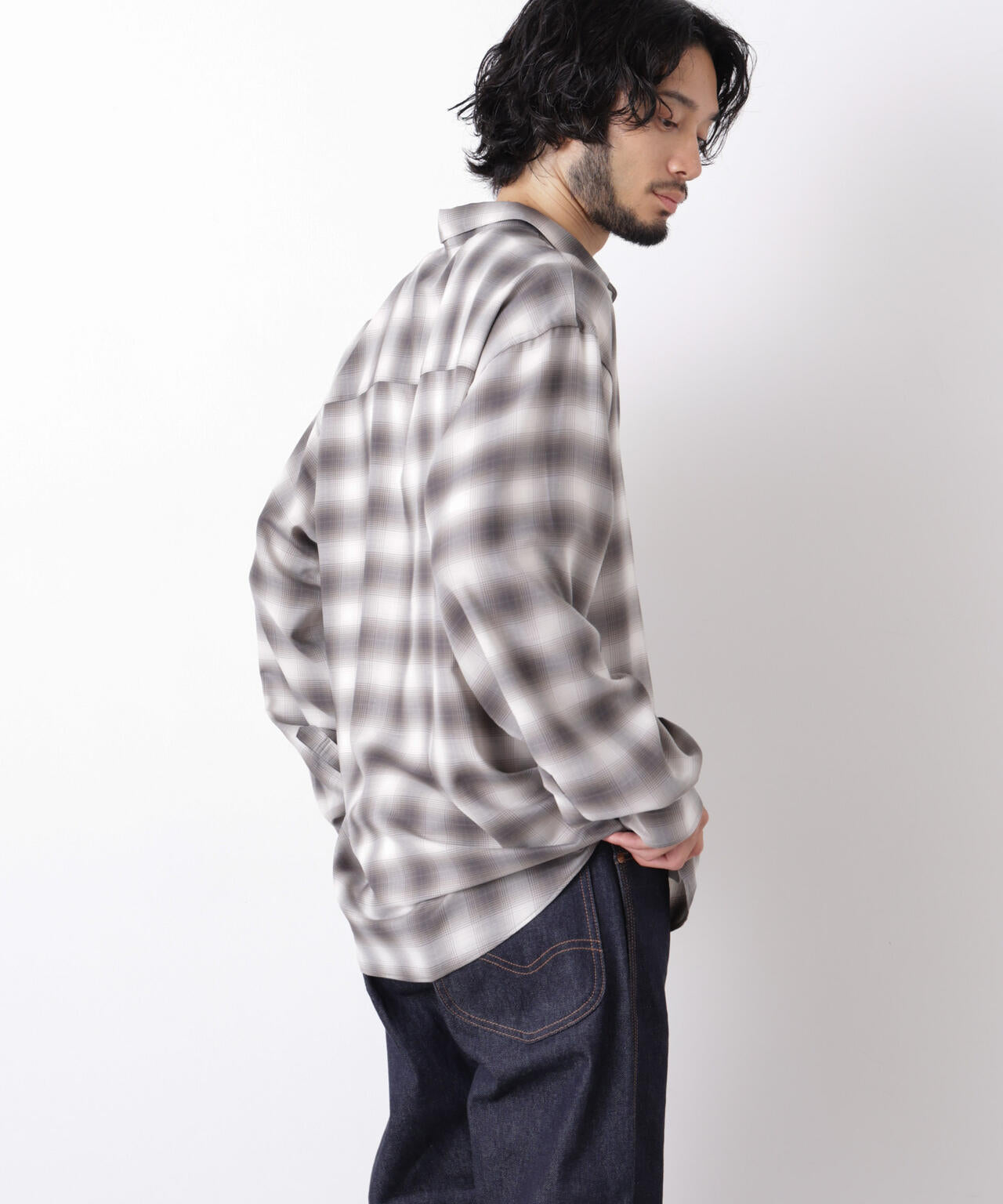 「OtoNANO」LIM-BRESS クリアチェックワイドシャツ 長袖