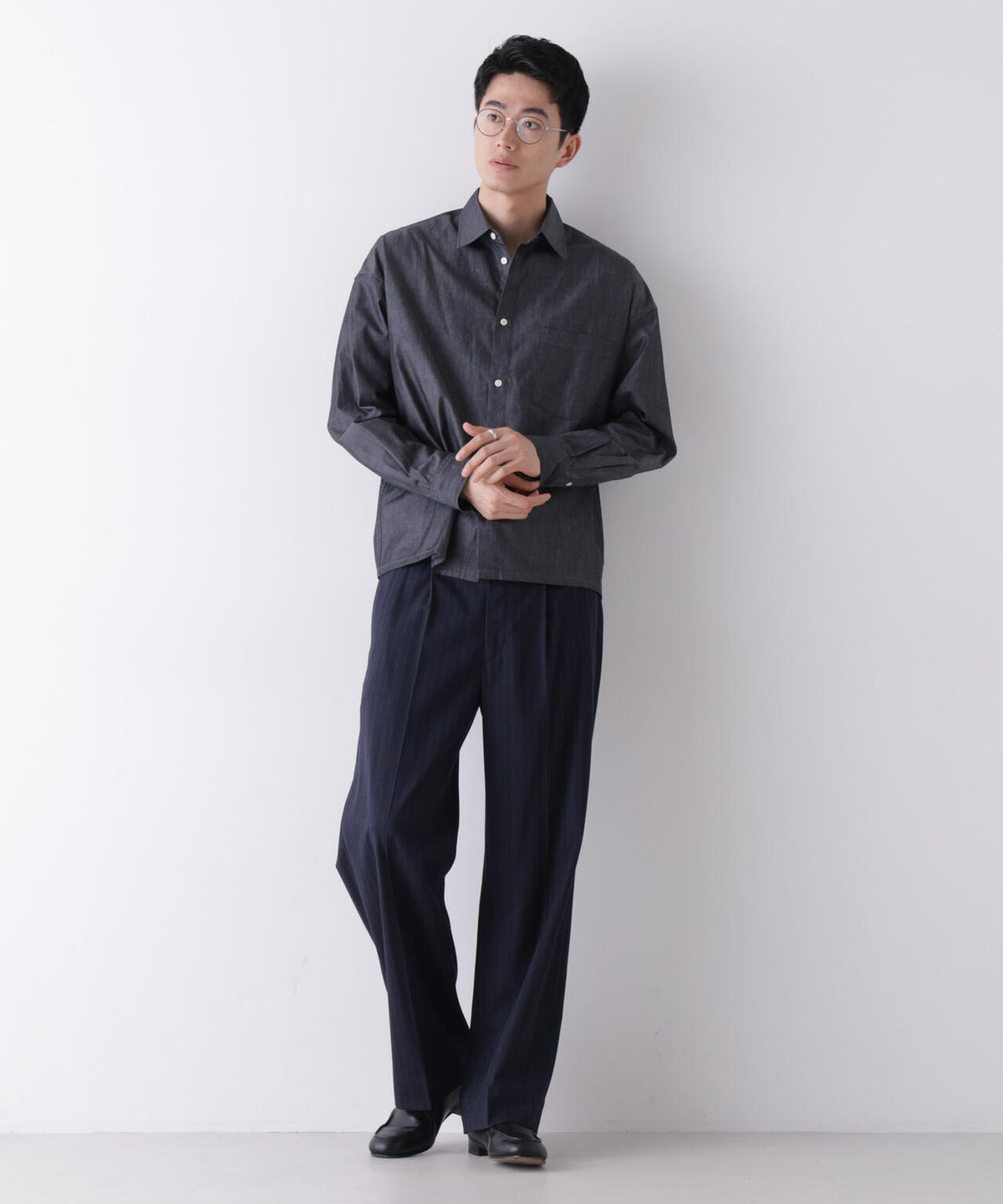 「James Fabric」 ボクシークロップドシャツブルゾン