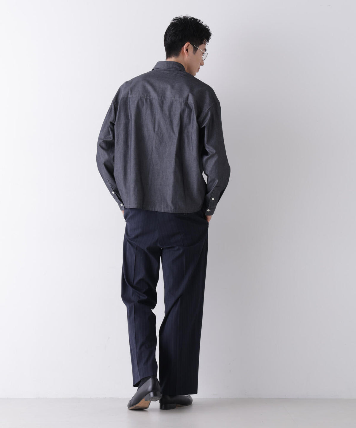 「James Fabric」 ボクシークロップドシャツブルゾン
