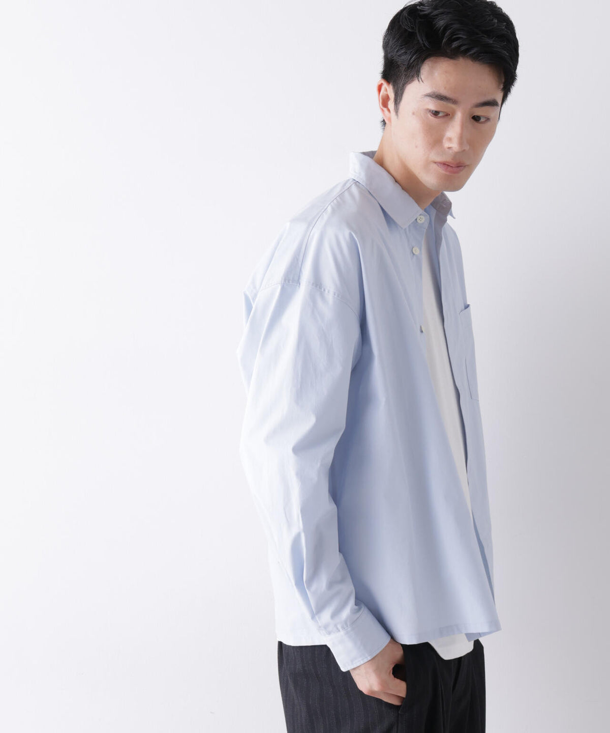 「James Fabric」 ボクシークロップドシャツブルゾン