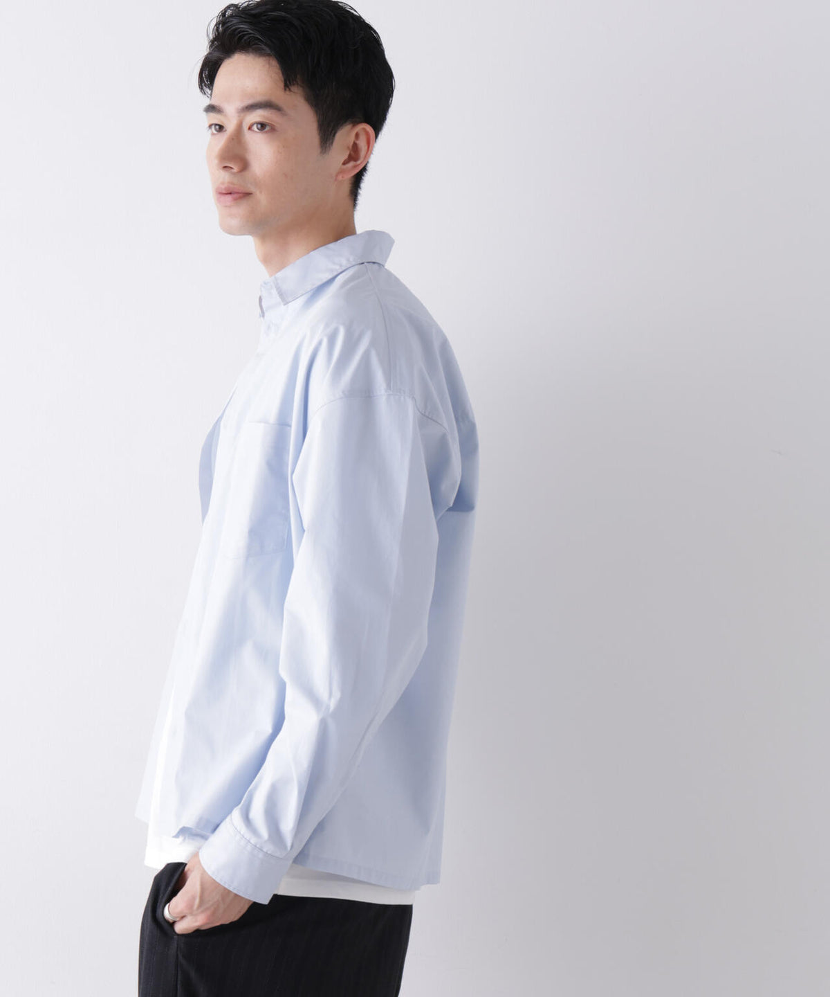 「James Fabric」 ボクシークロップドシャツブルゾン