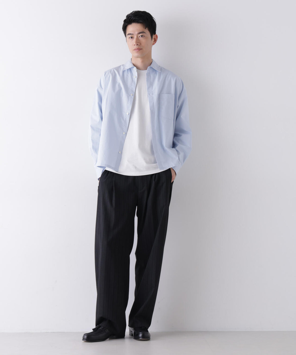 「James Fabric」 ボクシークロップドシャツブルゾン
