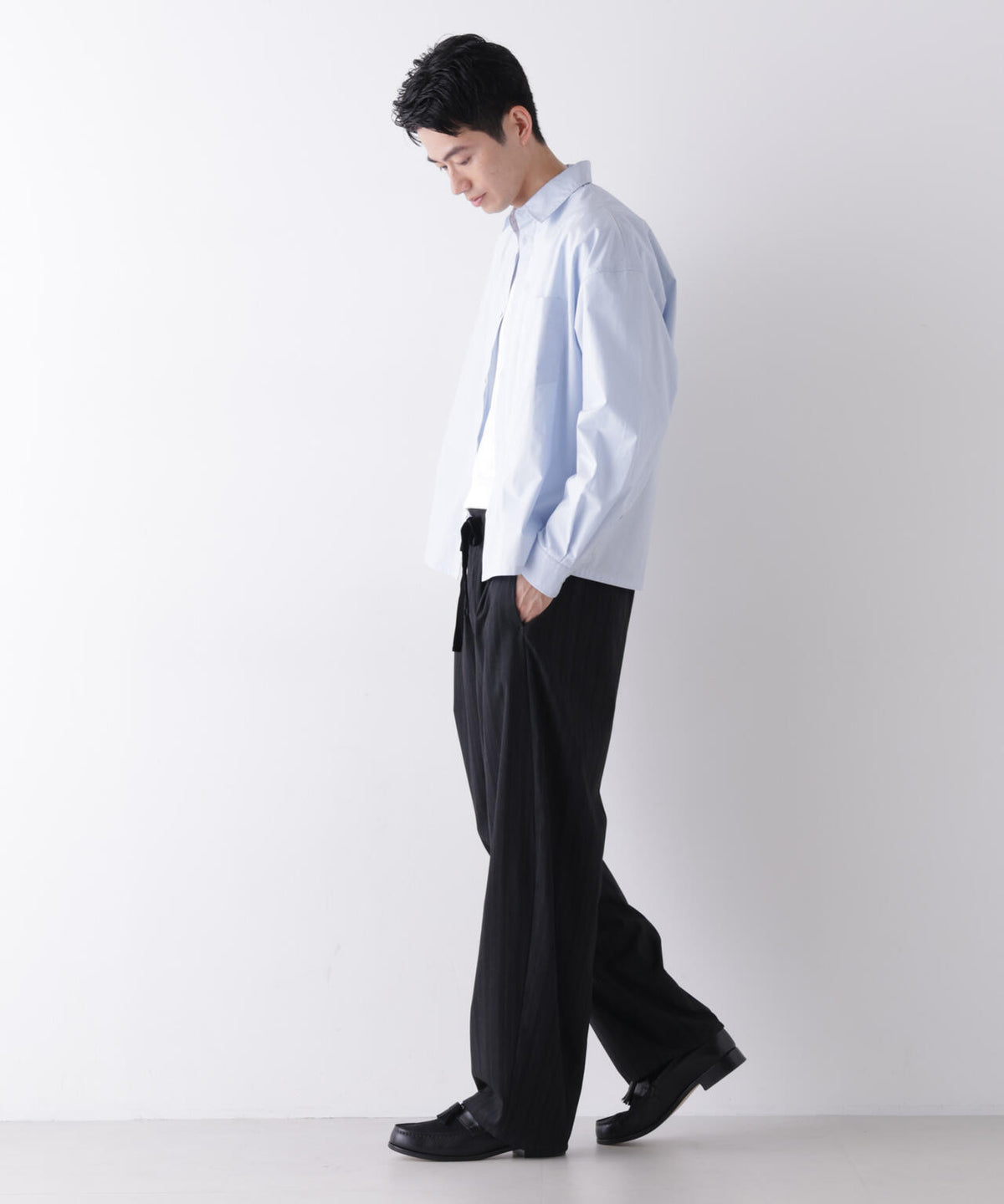 「James Fabric」 ボクシークロップドシャツブルゾン