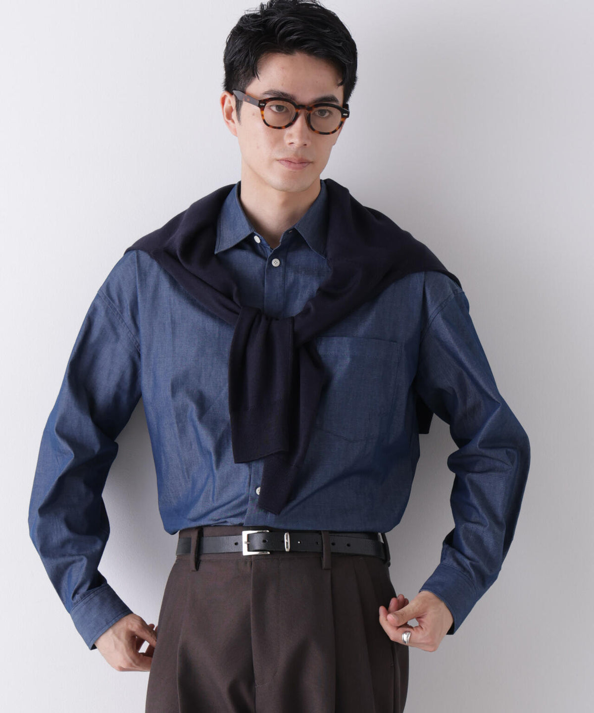 「James Fabric」 ボクシークロップドシャツブルゾン
