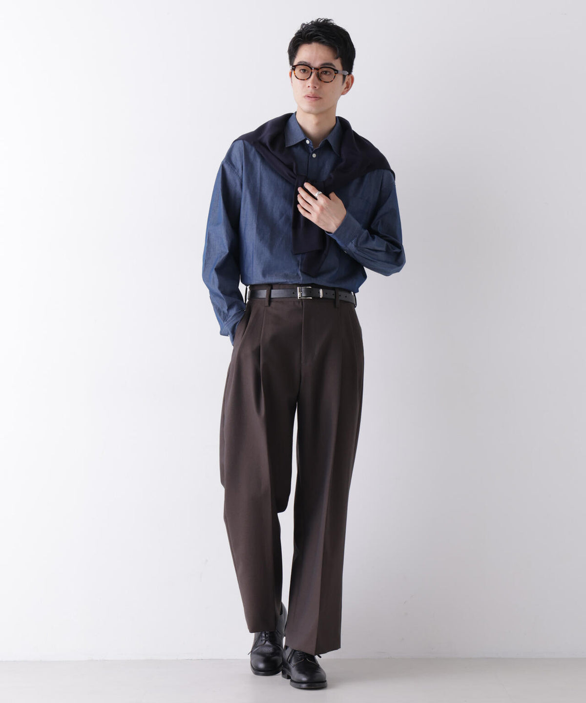 「James Fabric」 ボクシークロップドシャツブルゾン