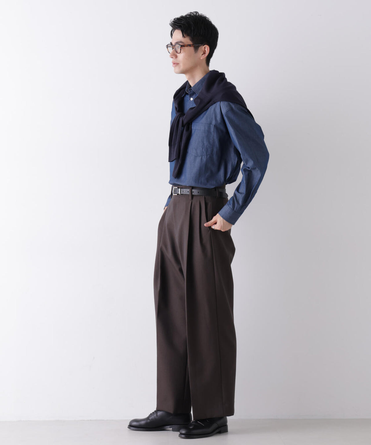 「James Fabric」 ボクシークロップドシャツブルゾン