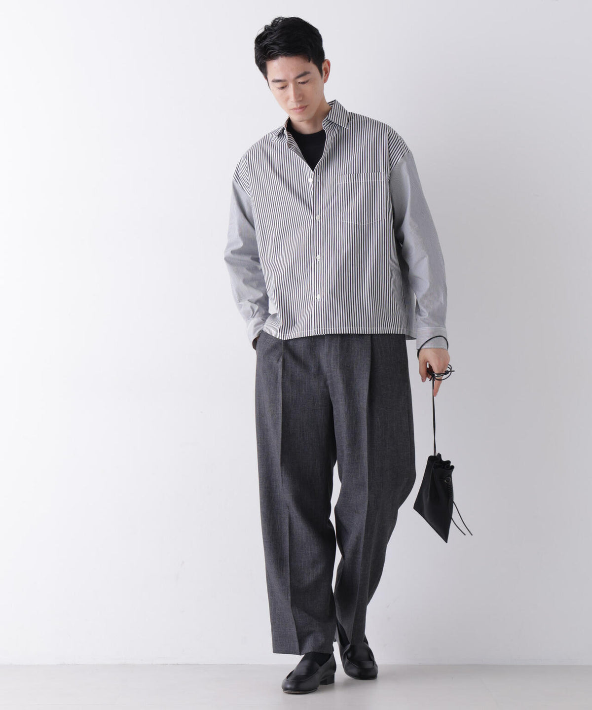 「James Fabric」 ボクシークロップドシャツブルゾン