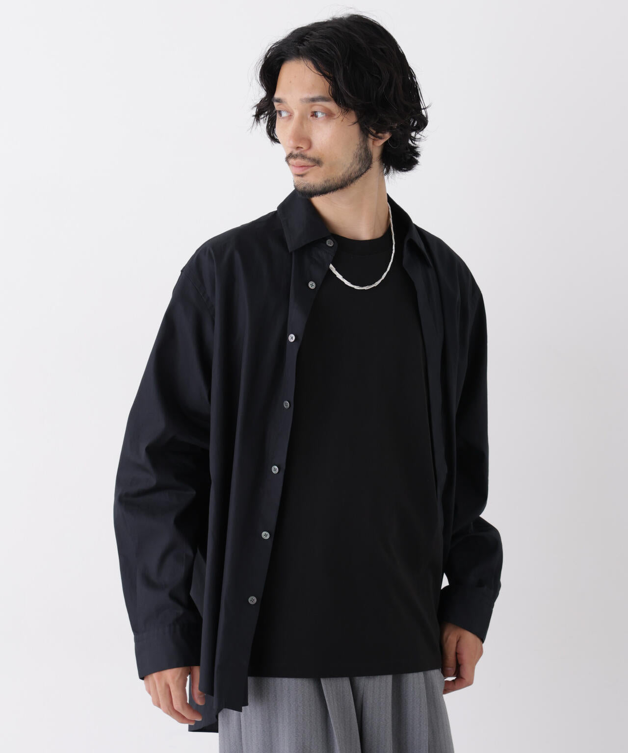 「ASSEMBLANC」Wrinkleワイヤーワッシャーシャツ