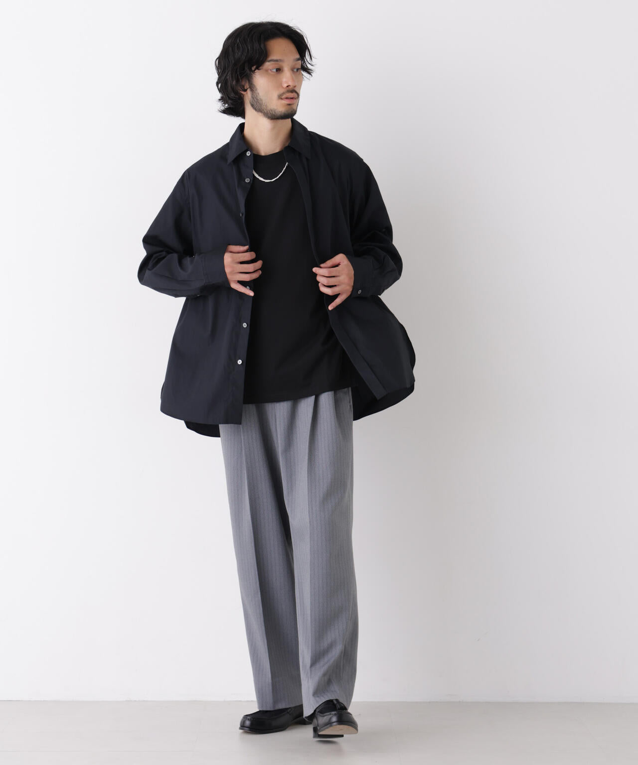 「ASSEMBLANC」Wrinkleワイヤーワッシャーシャツ