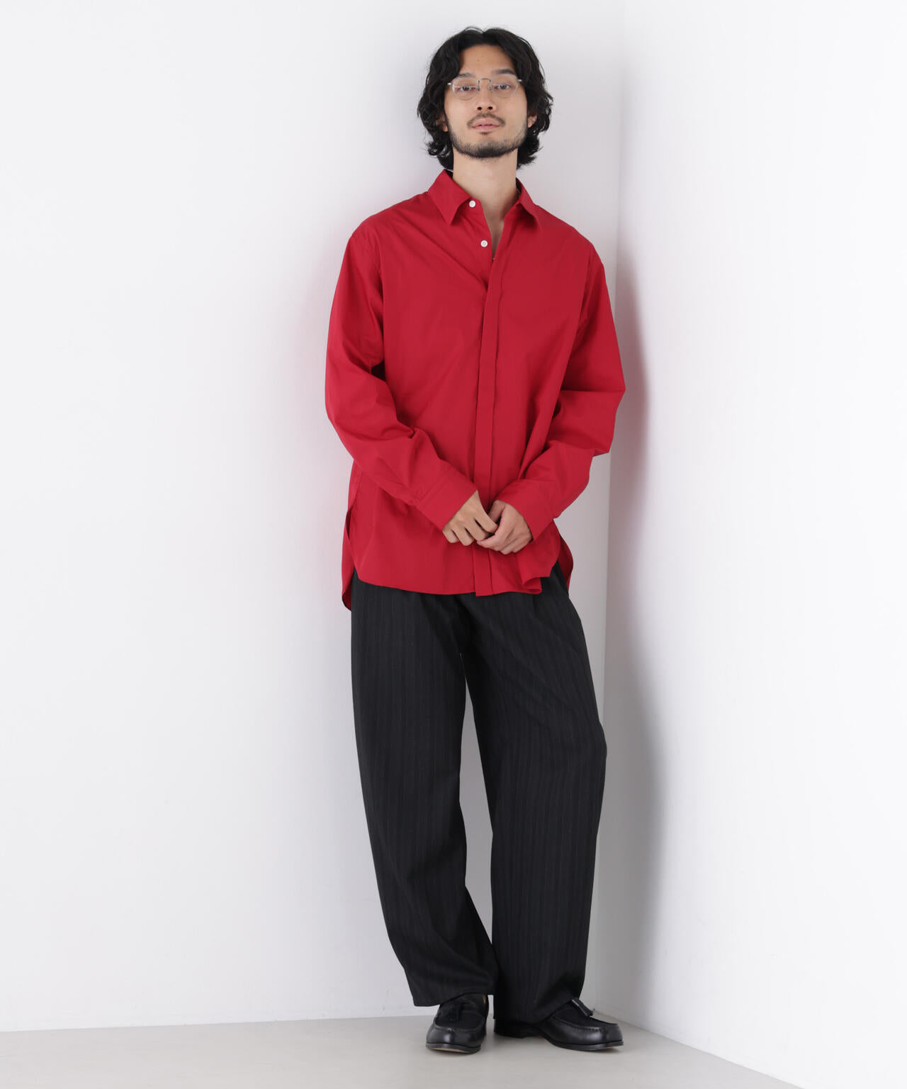 「ASSEMBLANC」Wrinkleワイヤーワッシャーシャツ
