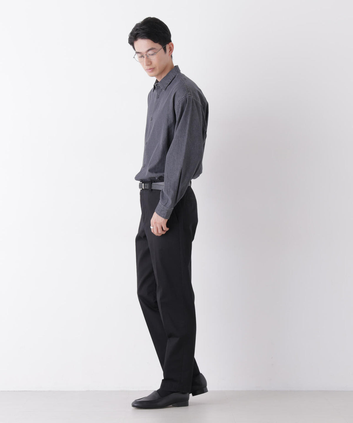 「OtoNANO」大人のワイドシャツ デニムシャツ 長袖