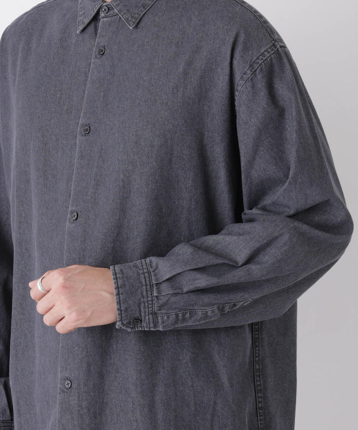 「OtoNANO」大人のワイドシャツ デニムシャツ 長袖