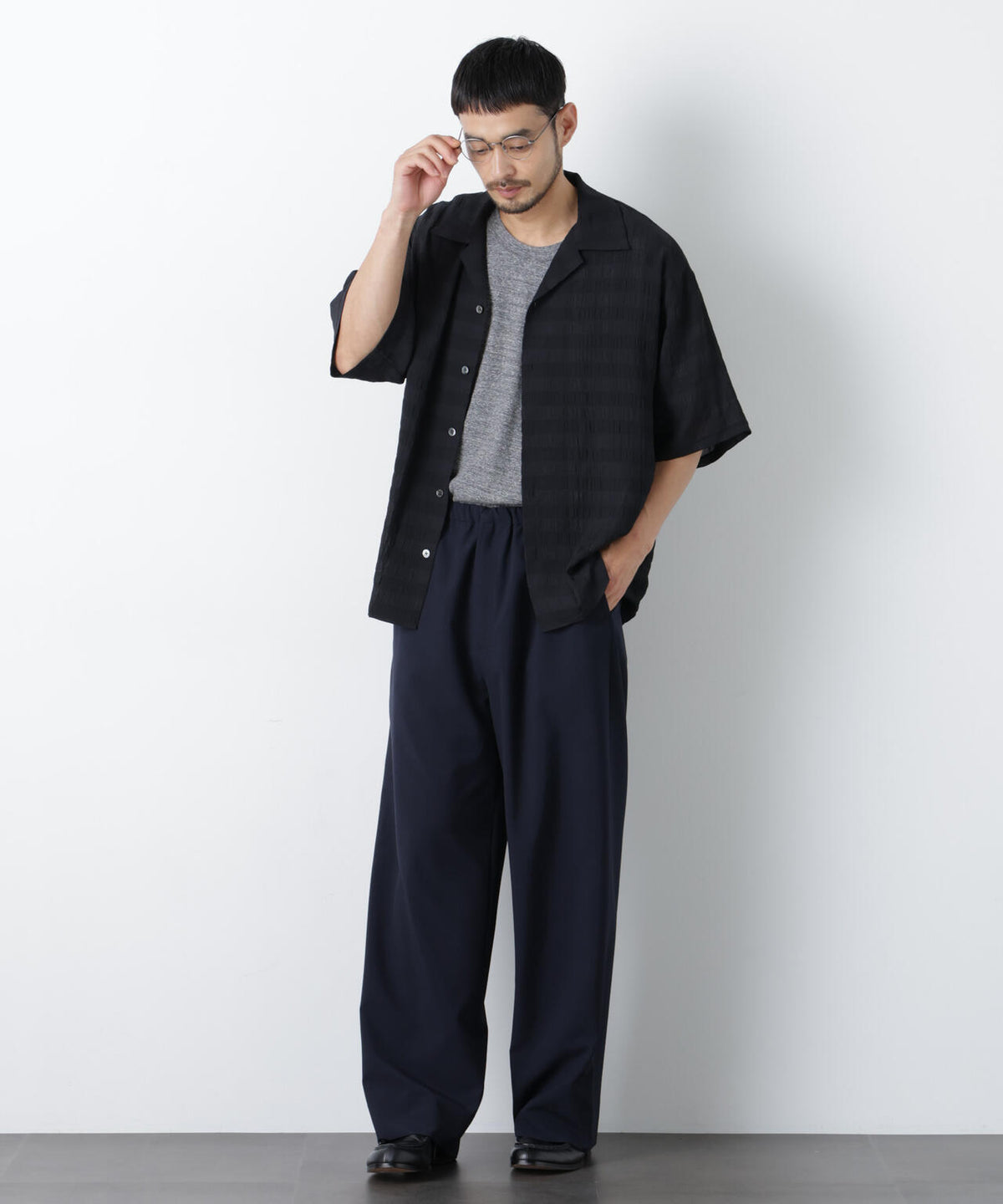 シースルーチェックシャツ 半袖