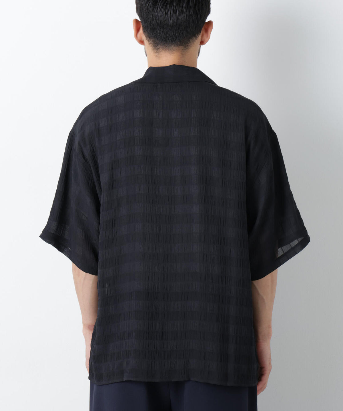 シースルーチェックシャツ 半袖