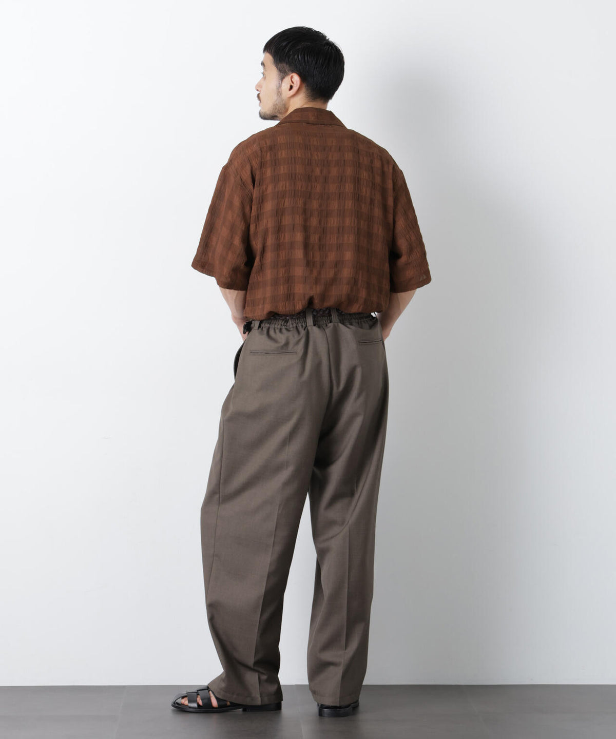 シースルーチェックシャツ 半袖