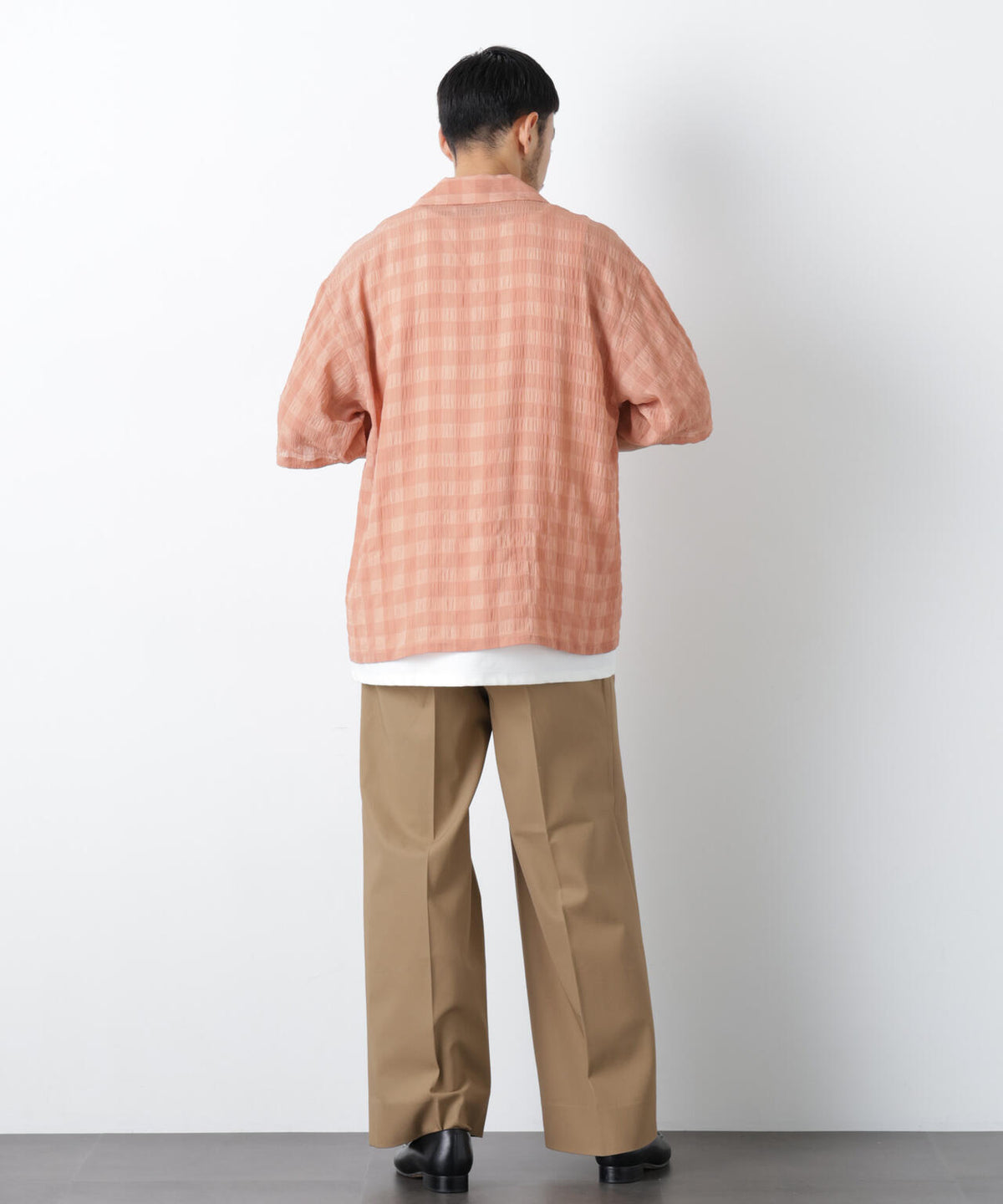 シースルーチェックシャツ 半袖