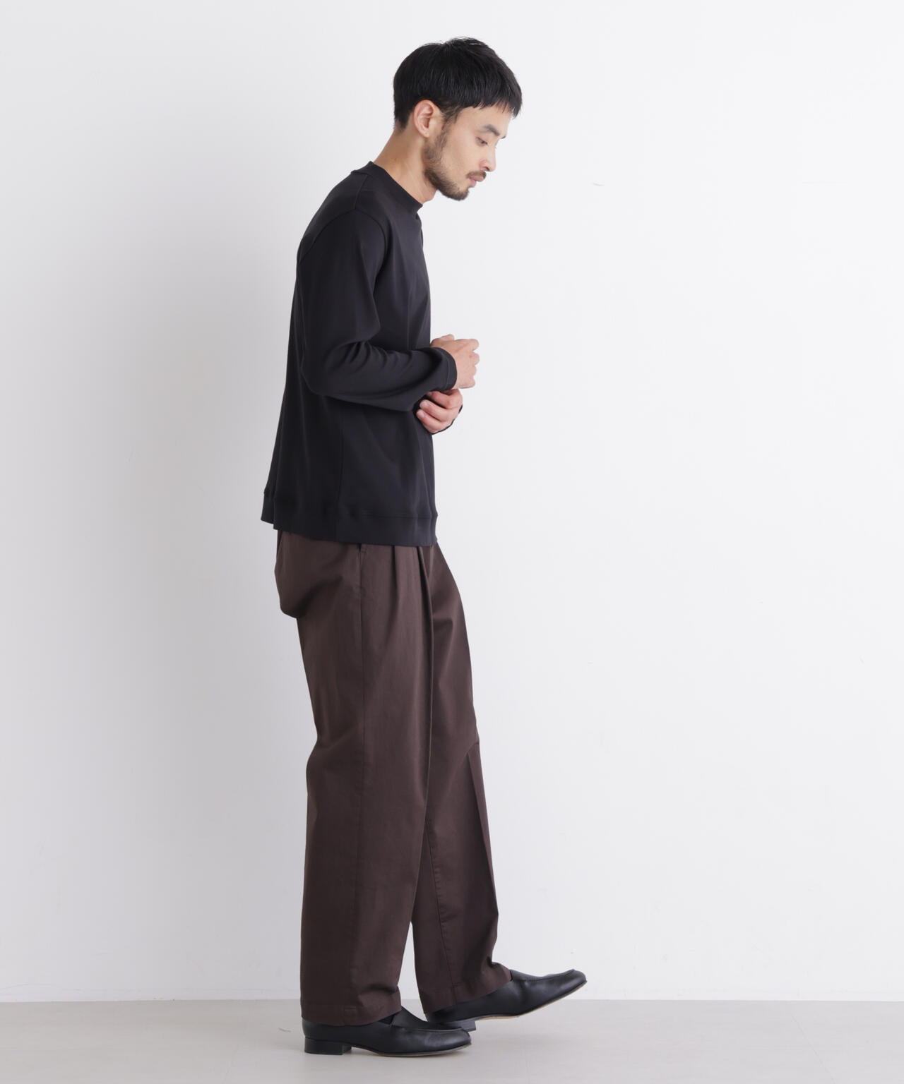 「FORMAL JERSEY」モックネックカットソー長袖