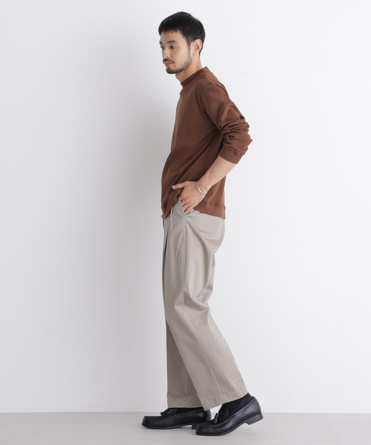 「FORMAL JERSEY」モックネックカットソー長袖