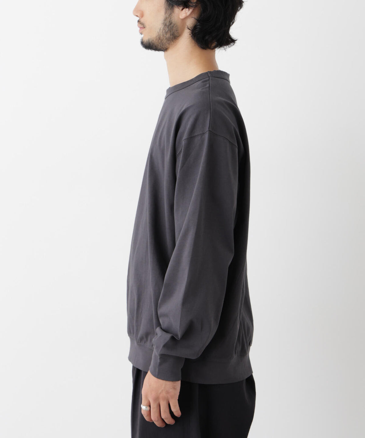 ソフトメランジクルーネックTシャツ 長袖