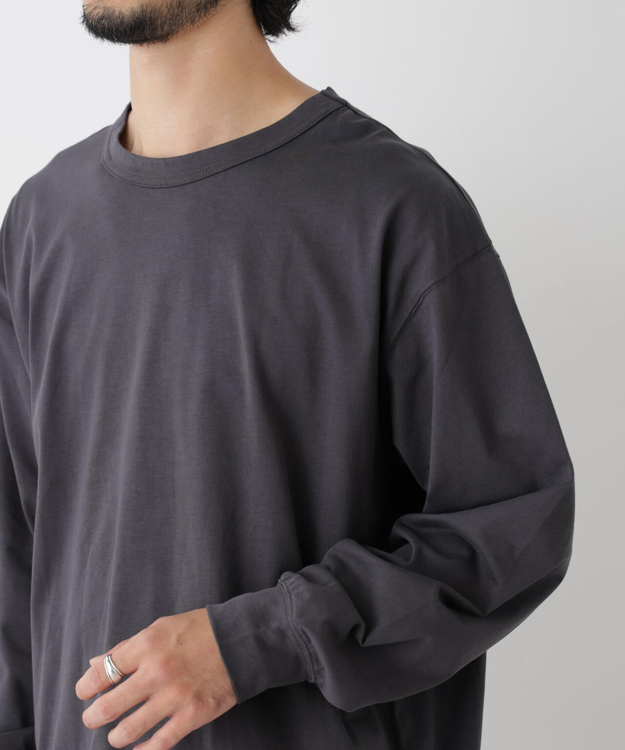 ソフトメランジクルーネックTシャツ 長袖