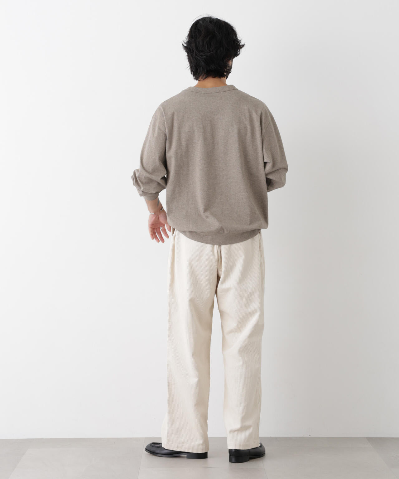 ソフトメランジクルーネックTシャツ 長袖