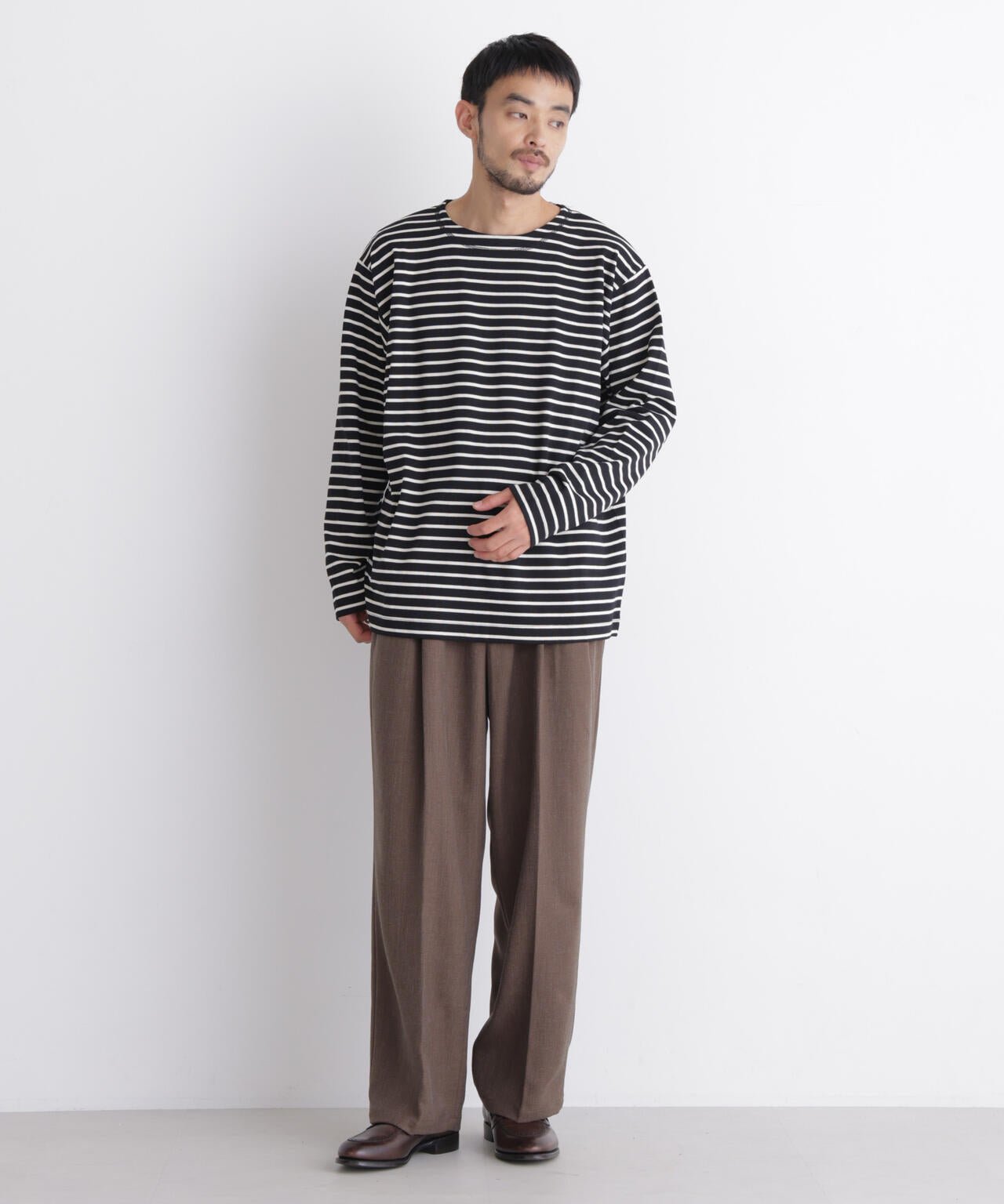ボーダーバスクTシャツ 長袖