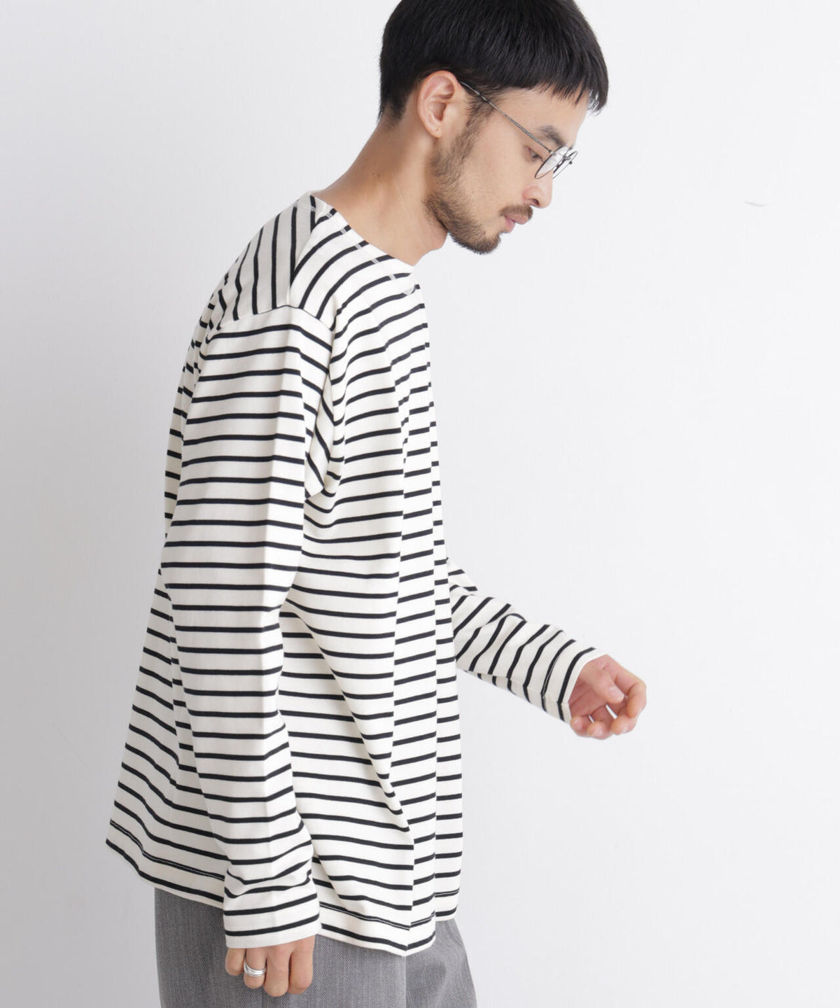 ボーダーバスクTシャツ 長袖