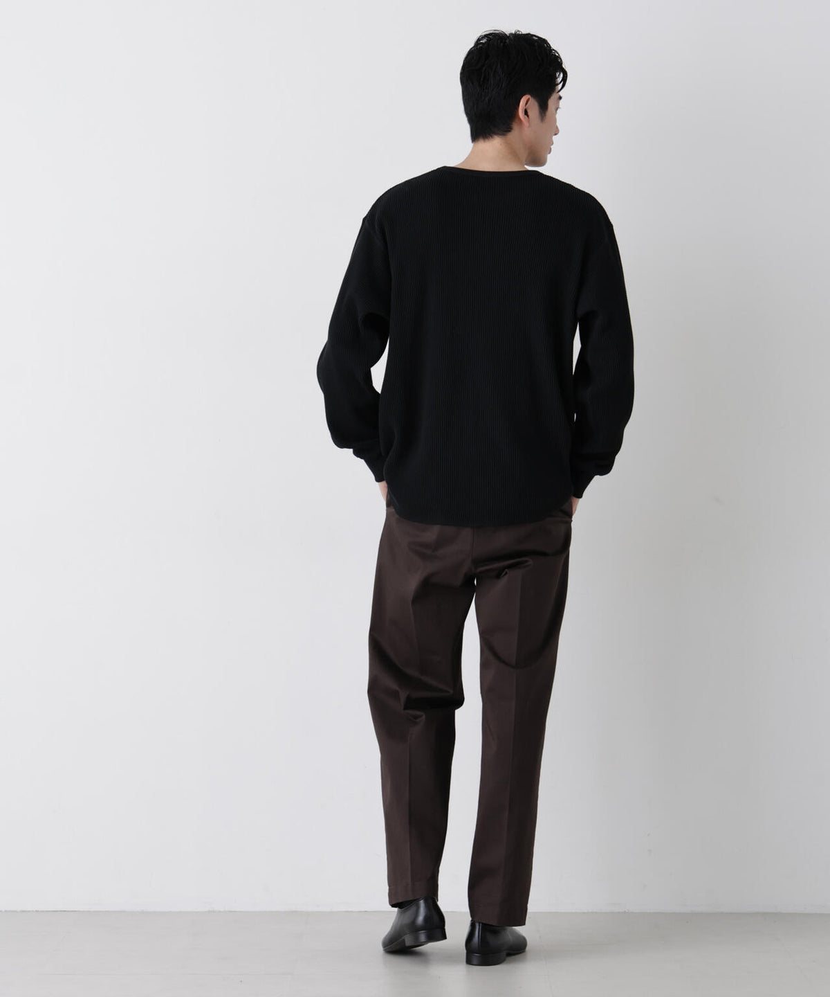 ヘヴィーワッフルクルーネックTシャツ 長袖