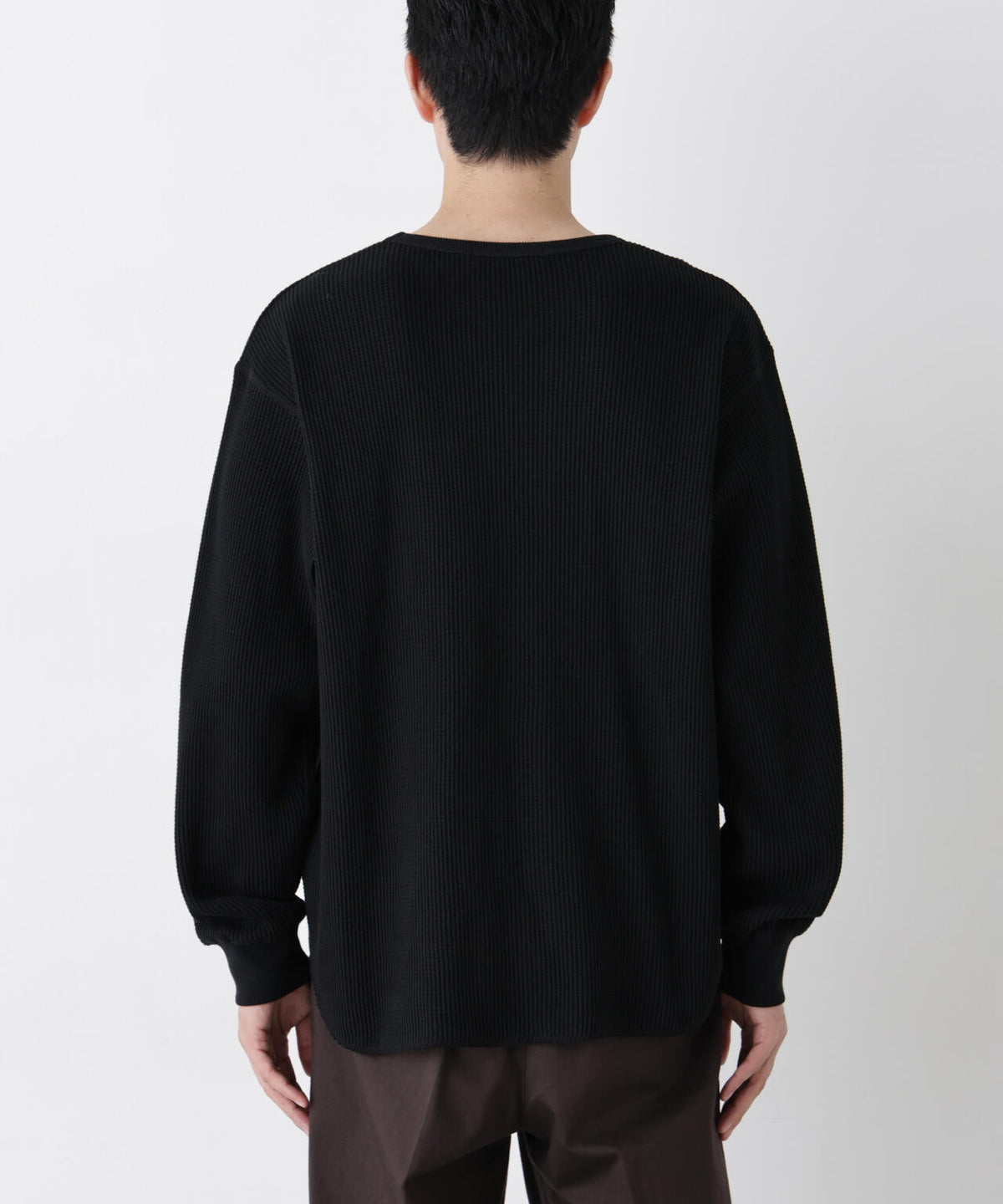 ヘヴィーワッフルクルーネックTシャツ 長袖