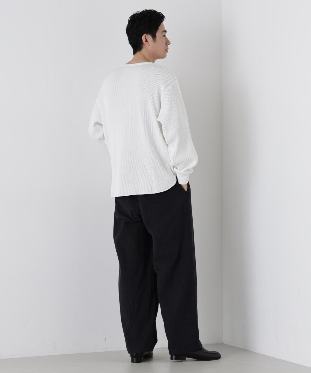 ヘヴィーワッフルクルーネックTシャツ 長袖