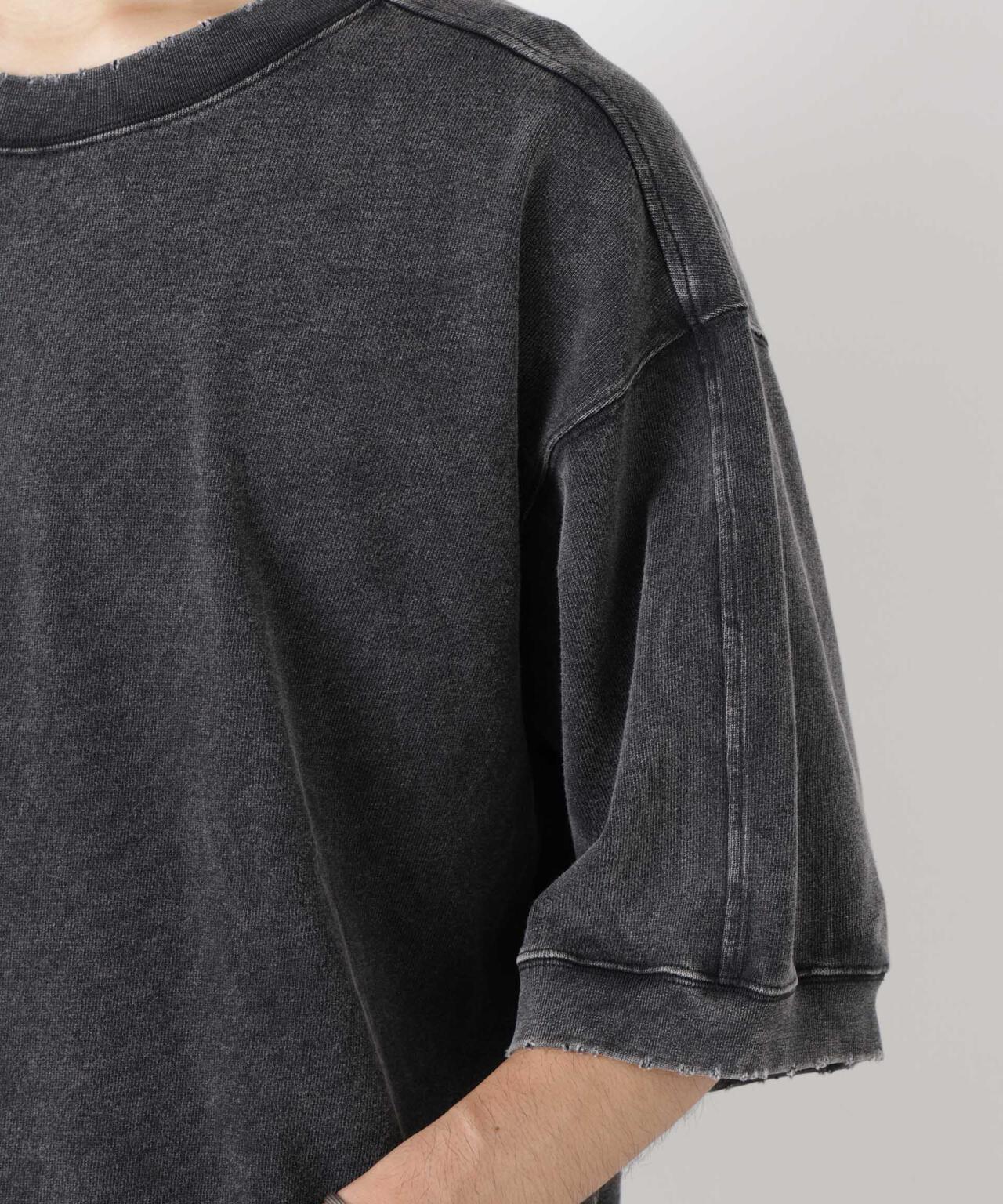 ケミカル加工袖線切替えTシャツ