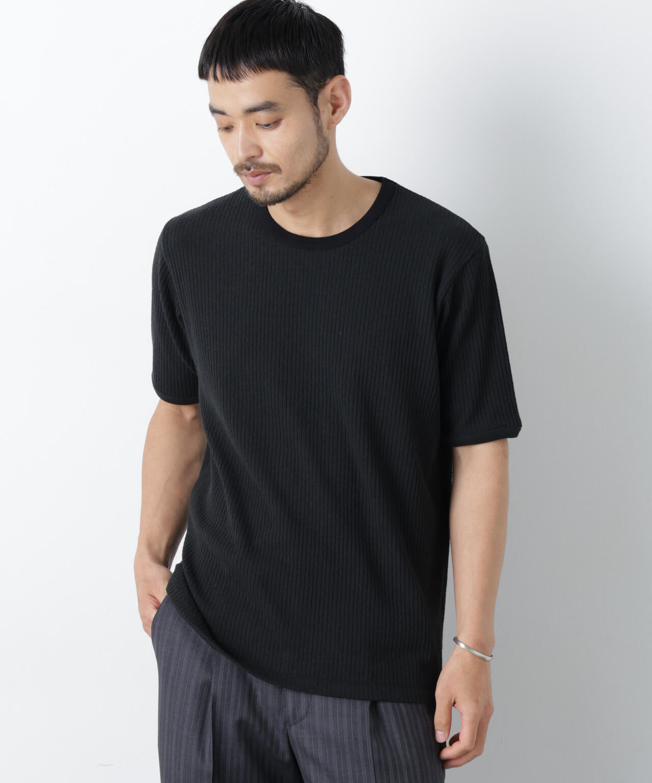 強撚ループヤーン針抜きリンガーTEE