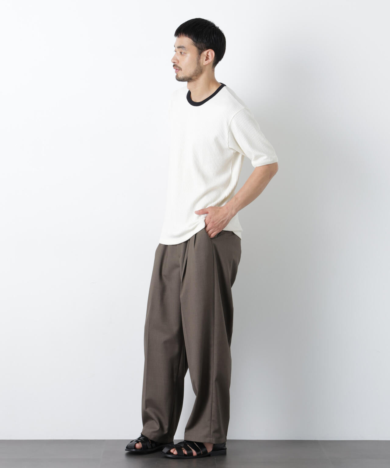 強撚ループヤーン針抜きリンガーTEE