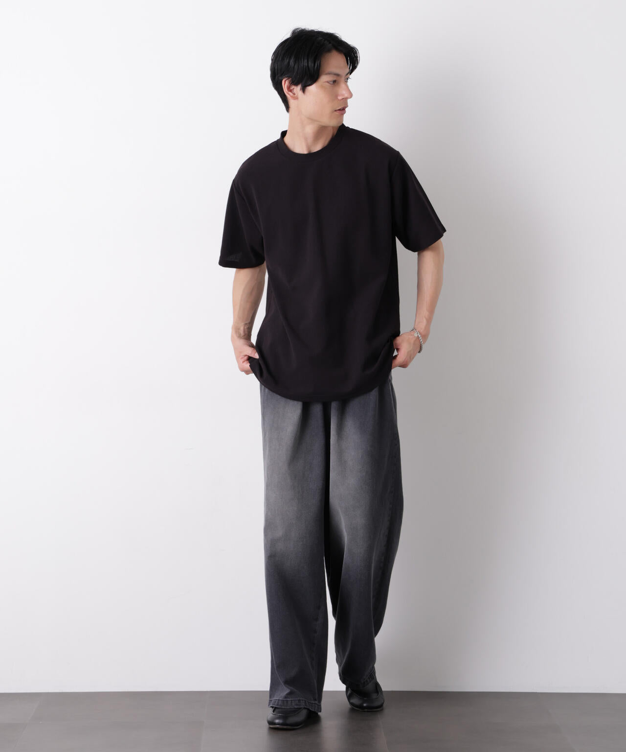 マイクロパイル クルーネックTシャツ 吸水速乾(セットアップ可)
