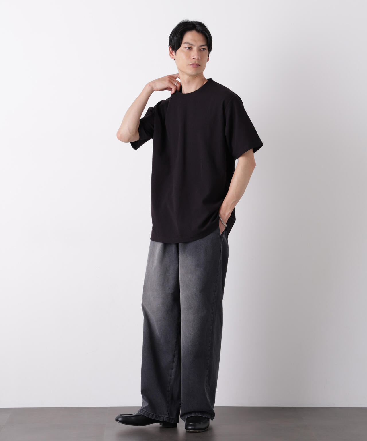 マイクロパイル クルーネックTシャツ 吸水速乾(セットアップ可)