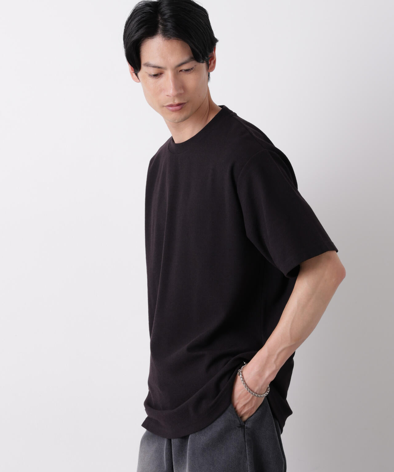 マイクロパイル クルーネックTシャツ 吸水速乾(セットアップ可)