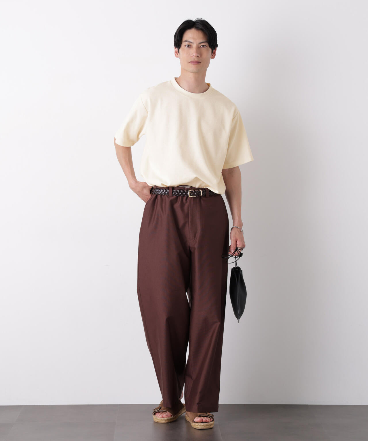マイクロパイル クルーネックTシャツ 吸水速乾(セットアップ可)