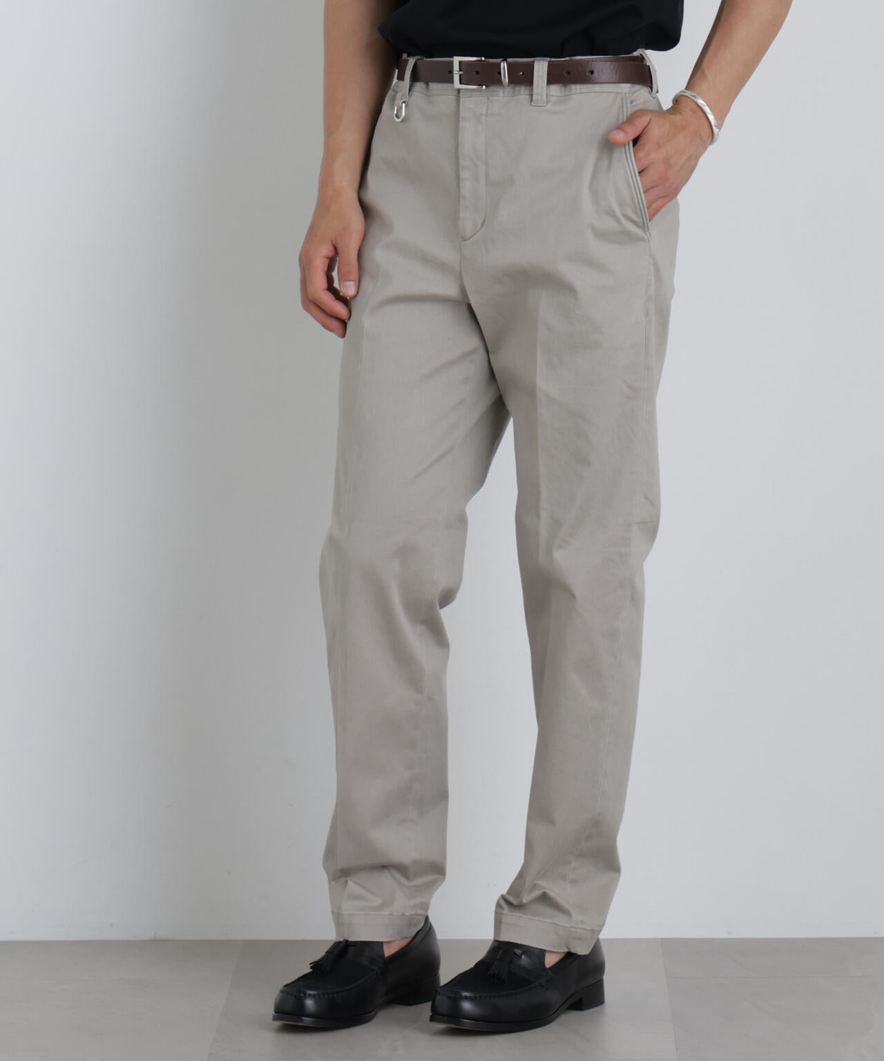 NewOnTrousers フェードサテンSlim テーパー