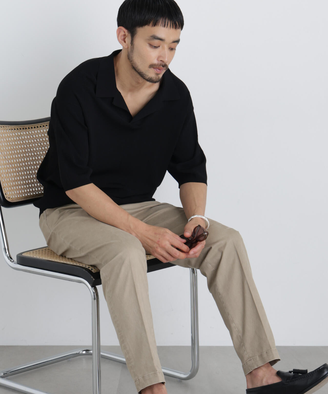 NewOnTrousers フェードサテンSlim テーパー