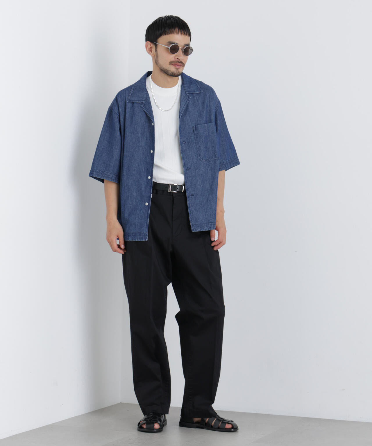 NewOnTrousers ウォッシュサテンWide テーパー