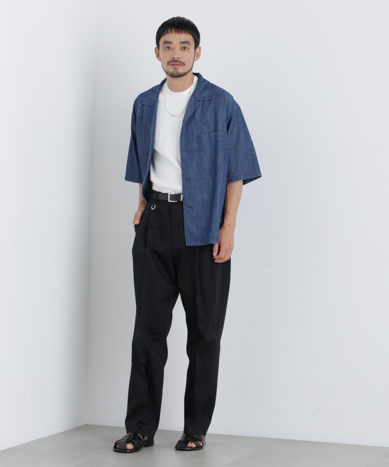 NewOnTrousers ウォッシュサテンWide テーパー