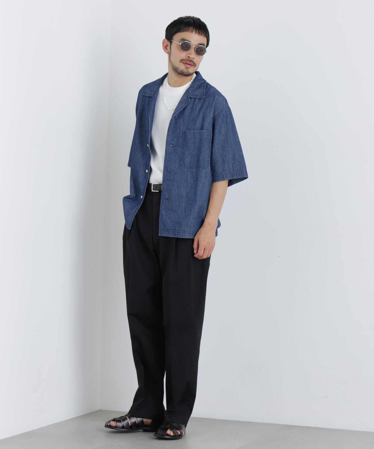 NewOnTrousers ウォッシュサテンWide テーパー