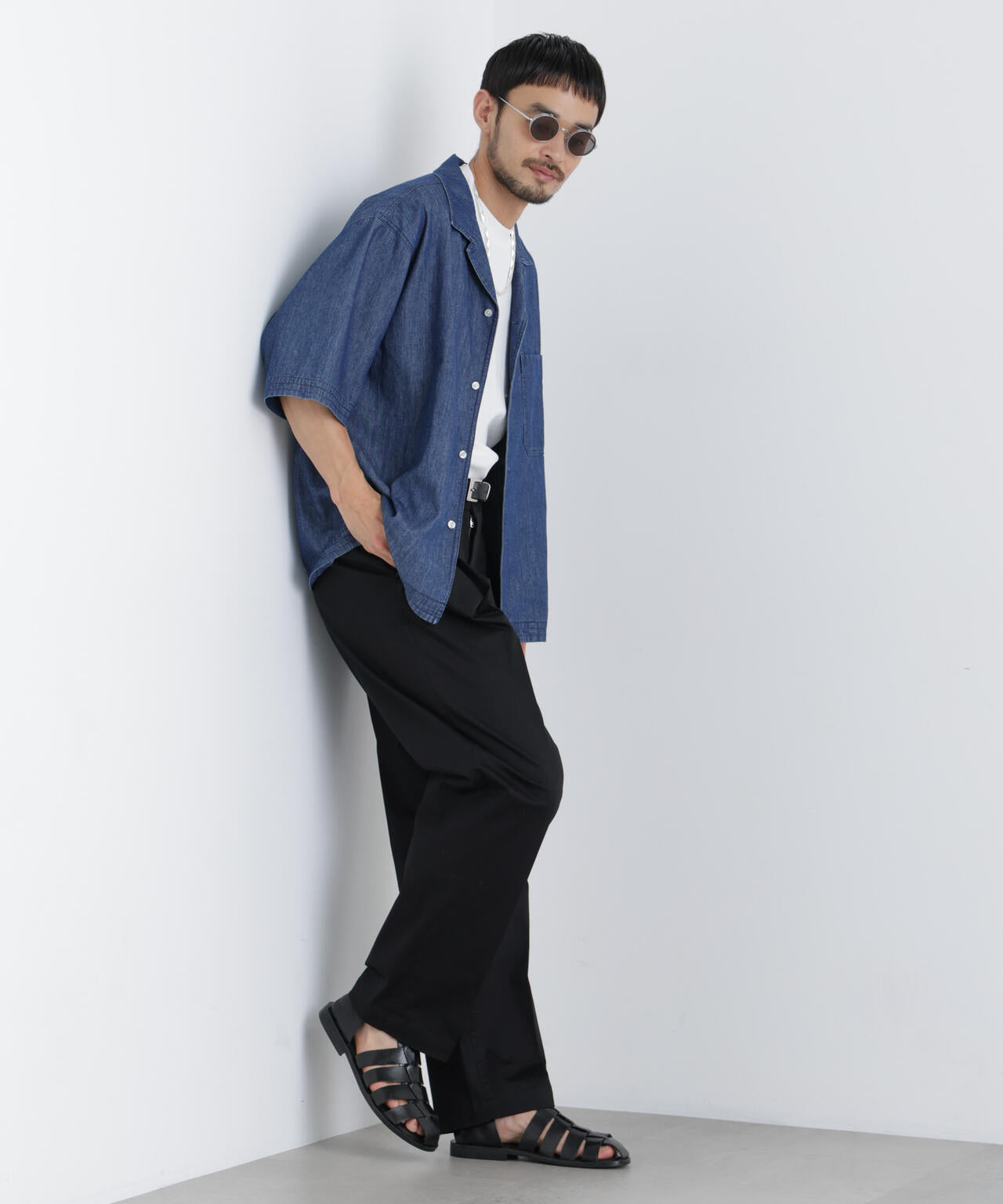 NewOnTrousers ウォッシュサテンWide テーパー