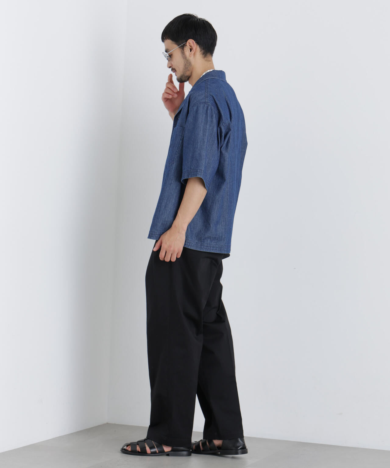 NewOnTrousers ウォッシュサテンWide テーパー