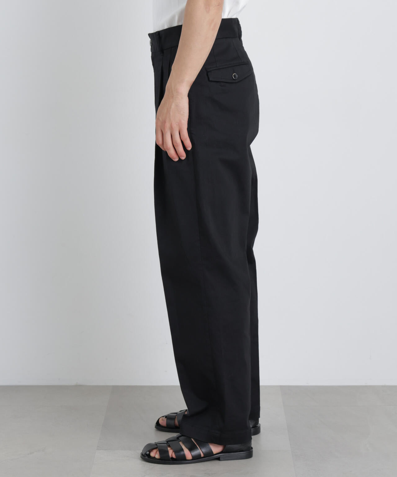 NewOnTrousers ウォッシュサテンWide テーパー