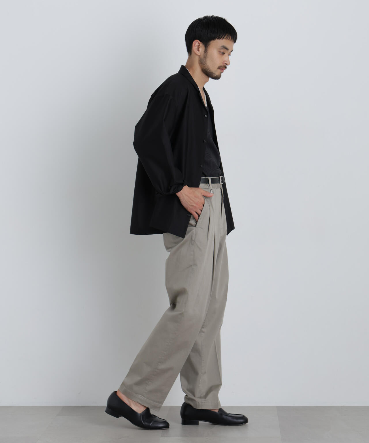 NewOnTrousers ウォッシュサテンWide テーパー
