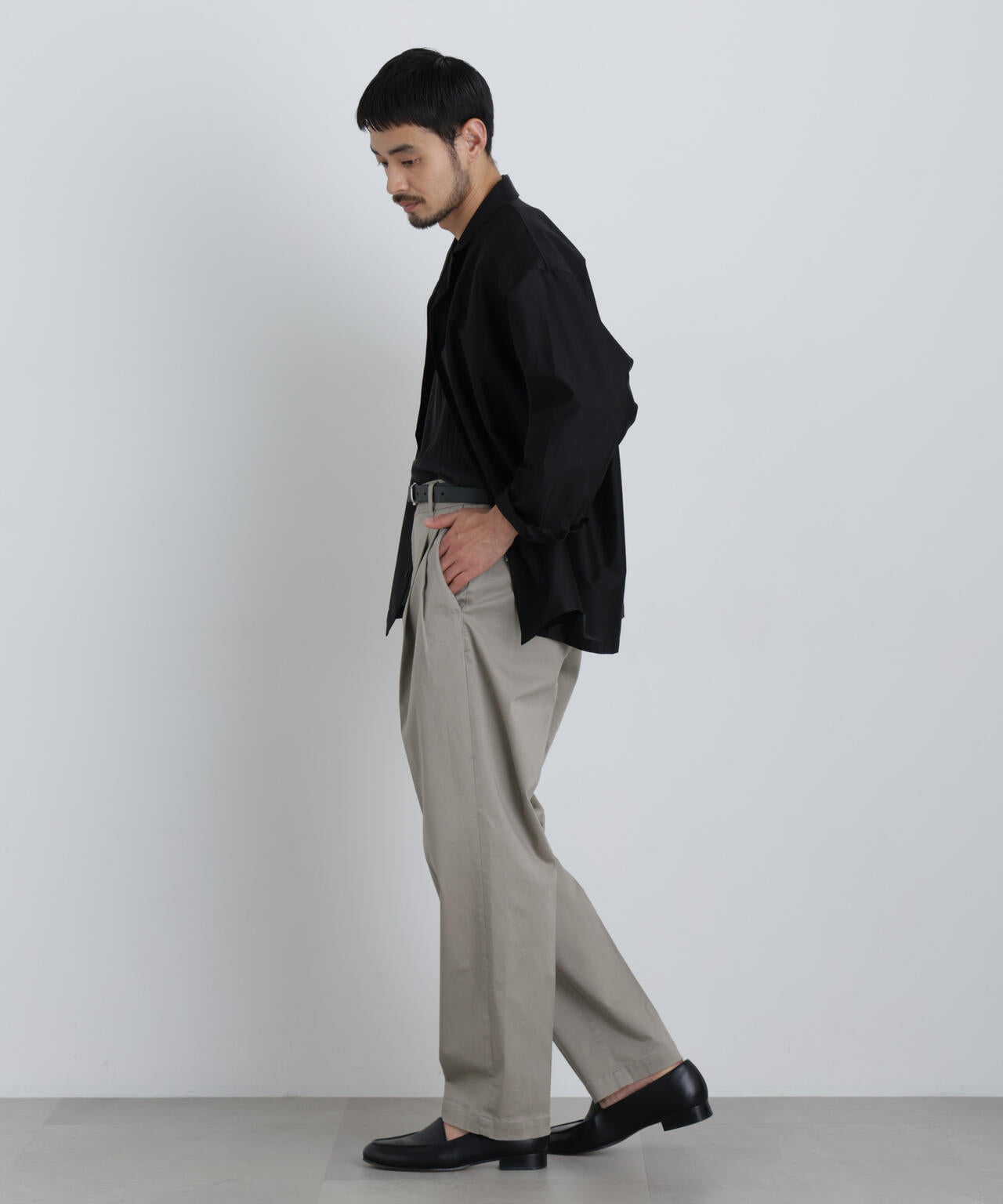 NewOnTrousers ウォッシュサテンWide テーパー