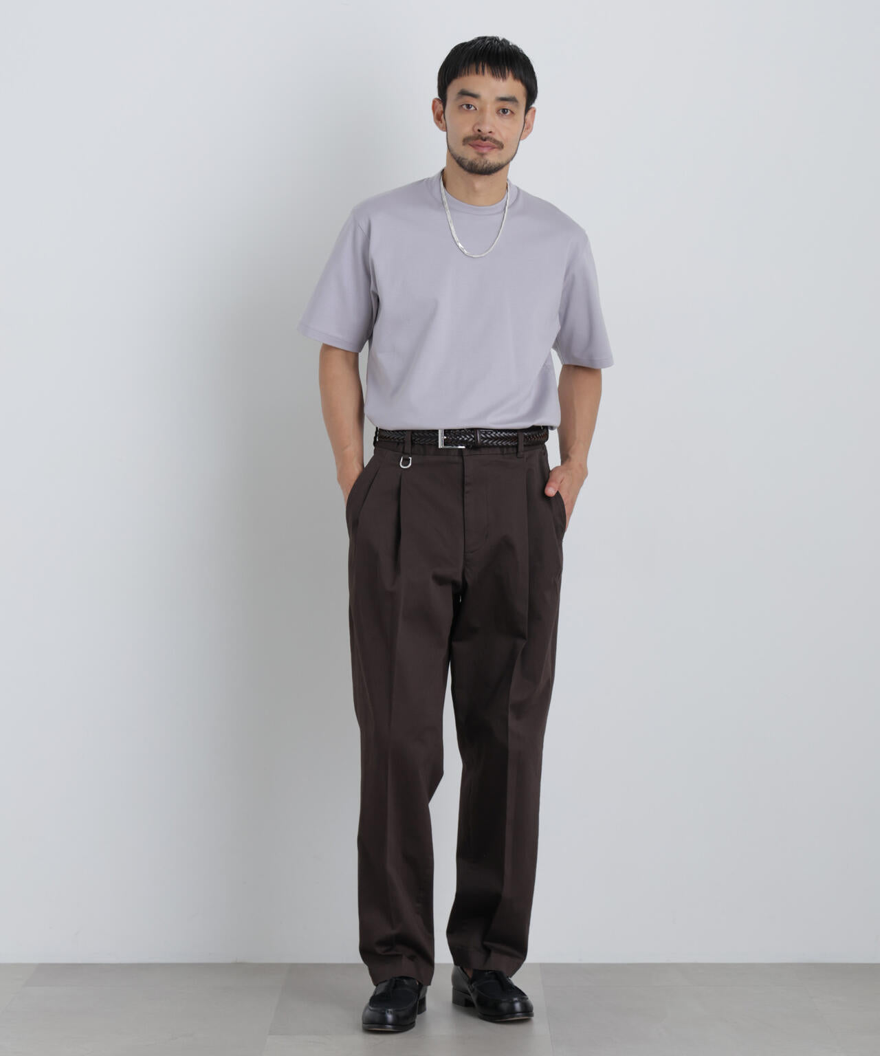 NewOnTrousers ウォッシュサテンWIde テーパー