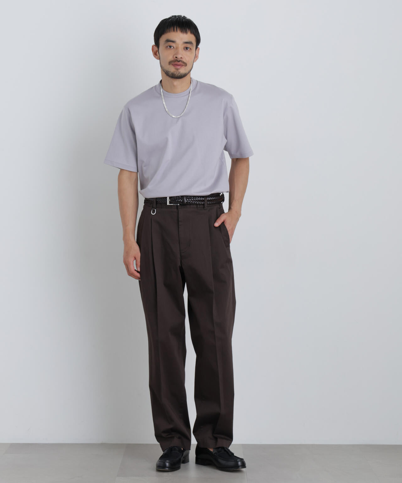 NewOnTrousers ウォッシュサテンWide テーパー