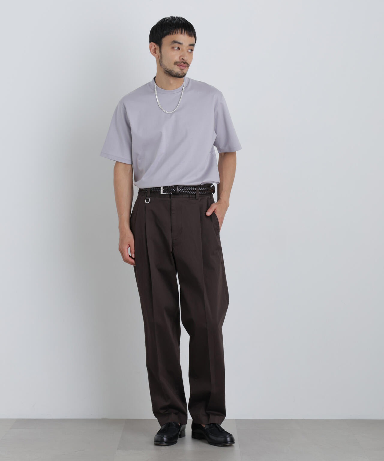 NewOnTrousers ウォッシュサテンWide テーパー